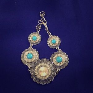 CHARMING CHARLIE SILVER & BLUE BRACELET or WATCH